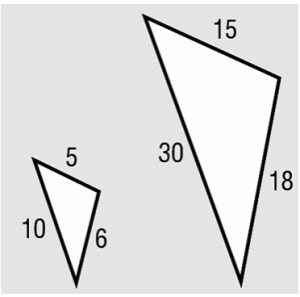 Two triangles representing SSS similarity.